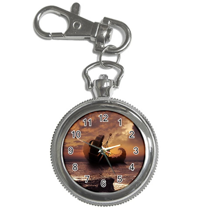 Steampunk Fractalscape, A Ship For All Destinations Key Chain Watches