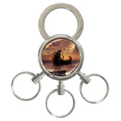 Steampunk Fractalscape, A Ship For All Destinations 3-ring Key Chains