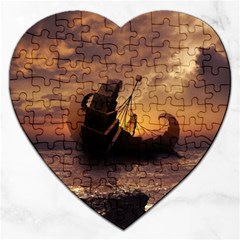 Steampunk Fractalscape, A Ship For All Destinations Jigsaw Puzzle (heart) by jayaprime