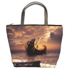 Steampunk Fractalscape, A Ship For All Destinations Bucket Bags by jayaprime