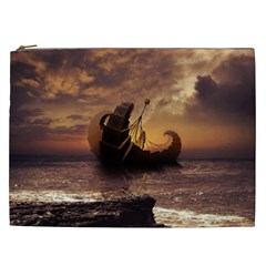 Steampunk Fractalscape, A Ship For All Destinations Cosmetic Bag (xxl)  by jayaprime