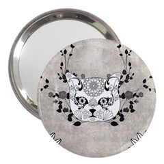 Wonderful Sugar Cat Skull 3  Handbag Mirrors by FantasyWorld7