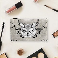 Wonderful Sugar Cat Skull Cosmetic Bag (small)  by FantasyWorld7