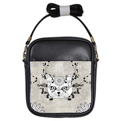 Wonderful Sugar Cat Skull Girls Sling Bags by FantasyWorld7