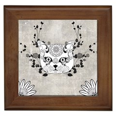 Wonderful Sugar Cat Skull Framed Tiles by FantasyWorld7