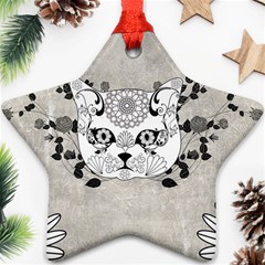 Wonderful Sugar Cat Skull Ornament (star) by FantasyWorld7