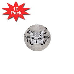 Wonderful Sugar Cat Skull 1  Mini Buttons (10 Pack)  by FantasyWorld7