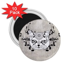 Wonderful Sugar Cat Skull 2 25  Magnets (10 Pack)  by FantasyWorld7