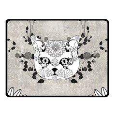 Wonderful Sugar Cat Skull Fleece Blanket (small) by FantasyWorld7