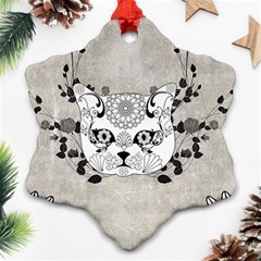 Wonderful Sugar Cat Skull Ornament (snowflake) by FantasyWorld7