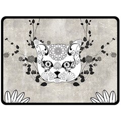 Wonderful Sugar Cat Skull Double Sided Fleece Blanket (large)  by FantasyWorld7