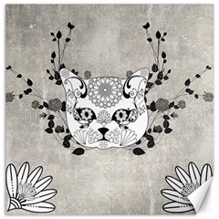 Wonderful Sugar Cat Skull Canvas 16  X 16   by FantasyWorld7