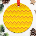 zigzag (Orange and yellow) Ornament (Round) Front