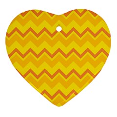 Zigzag (orange And Yellow) Ornament (heart) by berwies