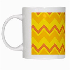 Zigzag (orange And Yellow) White Mugs by berwies