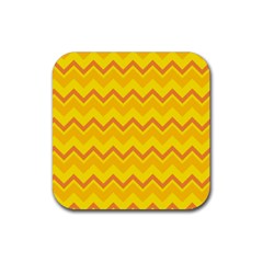 Zigzag (orange And Yellow) Rubber Coaster (square) 