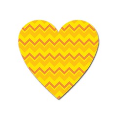 Zigzag (orange And Yellow) Heart Magnet by berwies