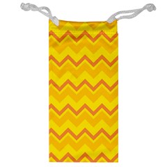 Zigzag (orange And Yellow) Jewelry Bag by berwies