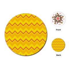 Zigzag (orange And Yellow) Playing Cards (round)  by berwies