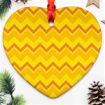 zigzag (Orange and yellow) Heart Ornament (Two Sides) Front