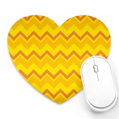 Zigzag (orange And Yellow) Heart Mousepads by berwies