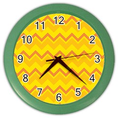 Zigzag (orange And Yellow) Color Wall Clocks by berwies