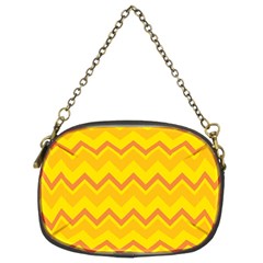 Zigzag (orange And Yellow) Chain Purses (two Sides) 