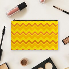 Zigzag (orange And Yellow) Cosmetic Bag (medium)  by berwies