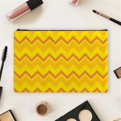 Zigzag (orange And Yellow) Cosmetic Bag (large) 