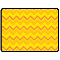 Zigzag (orange And Yellow) Fleece Blanket (large) 