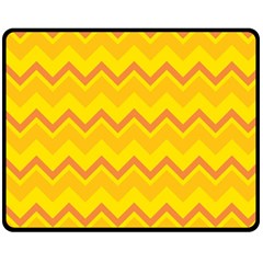 Zigzag (orange And Yellow) Fleece Blanket (medium)  by berwies