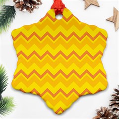 Zigzag (orange And Yellow) Ornament (snowflake) by berwies