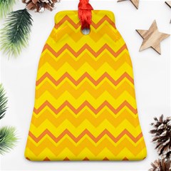 Zigzag (orange And Yellow) Bell Ornament (two Sides)