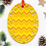 zigzag (Orange and yellow) Oval Filigree Ornament (Two Sides) Back