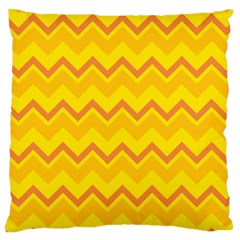 Zigzag (orange And Yellow) Large Cushion Case (one Side) by berwies