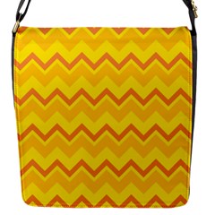 Zigzag (orange And Yellow) Flap Messenger Bag (s) by berwies