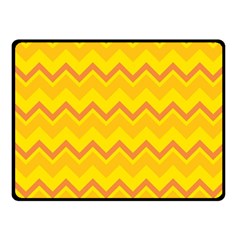 Zigzag (orange And Yellow) Double Sided Fleece Blanket (small)  by berwies