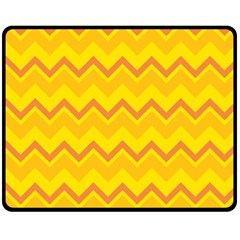 Zigzag (orange And Yellow) Double Sided Fleece Blanket (medium)  by berwies