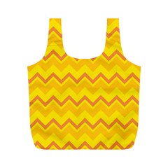 Zigzag (orange And Yellow) Full Print Recycle Bags (m) 