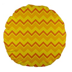 Zigzag (orange And Yellow) Large 18  Premium Flano Round Cushions by berwies