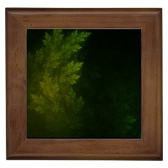 Beautiful Fractal Pines In The Misty Spring Night Framed Tiles by jayaprime