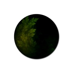 Beautiful Fractal Pines In The Misty Spring Night Rubber Coaster (round)  by jayaprime