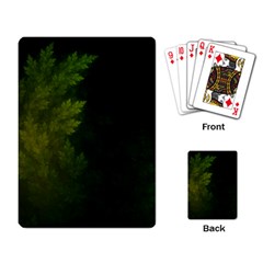 Beautiful Fractal Pines In The Misty Spring Night Playing Card by jayaprime