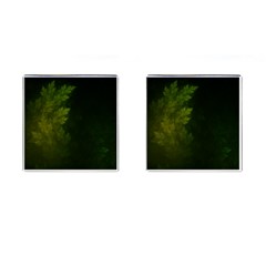 Beautiful Fractal Pines In The Misty Spring Night Cufflinks (square) by jayaprime