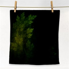 Beautiful Fractal Pines In The Misty Spring Night Face Towel by jayaprime