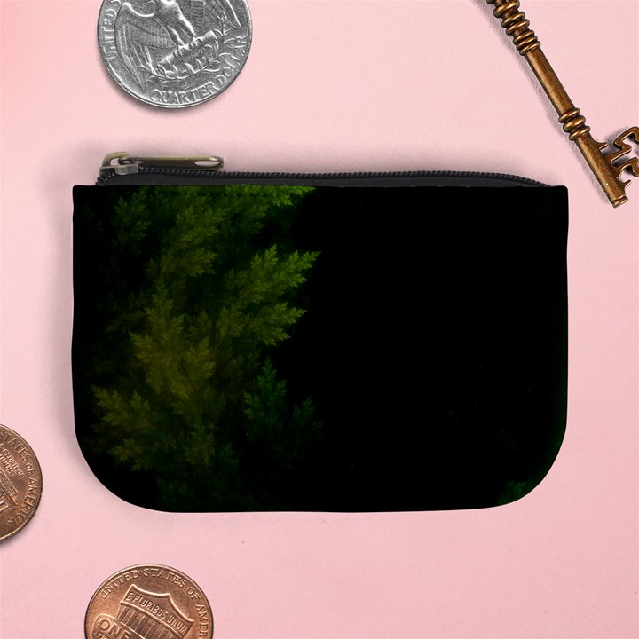 Beautiful Fractal Pines In The Misty Spring Night Mini Coin Purses