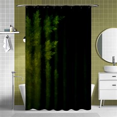 Beautiful Fractal Pines In The Misty Spring Night Shower Curtain 48  X 72  (small)  by jayaprime