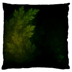 Beautiful Fractal Pines In The Misty Spring Night Large Flano Cushion Case (one Side) by jayaprime