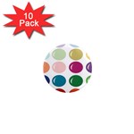 Brights Pastels Bubble Balloon Color Rainbow 1  Mini Magnet (10 pack)  Front