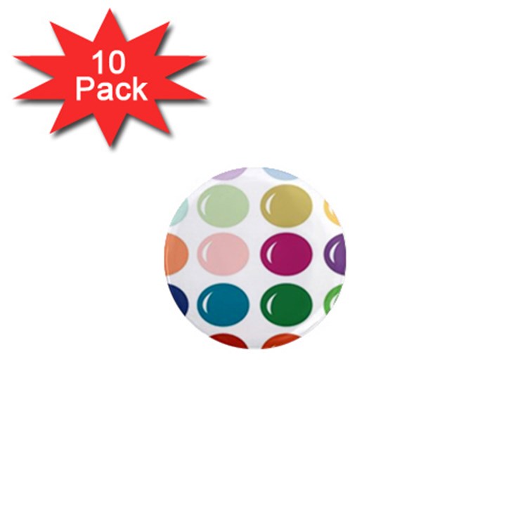 Brights Pastels Bubble Balloon Color Rainbow 1  Mini Magnet (10 pack) 